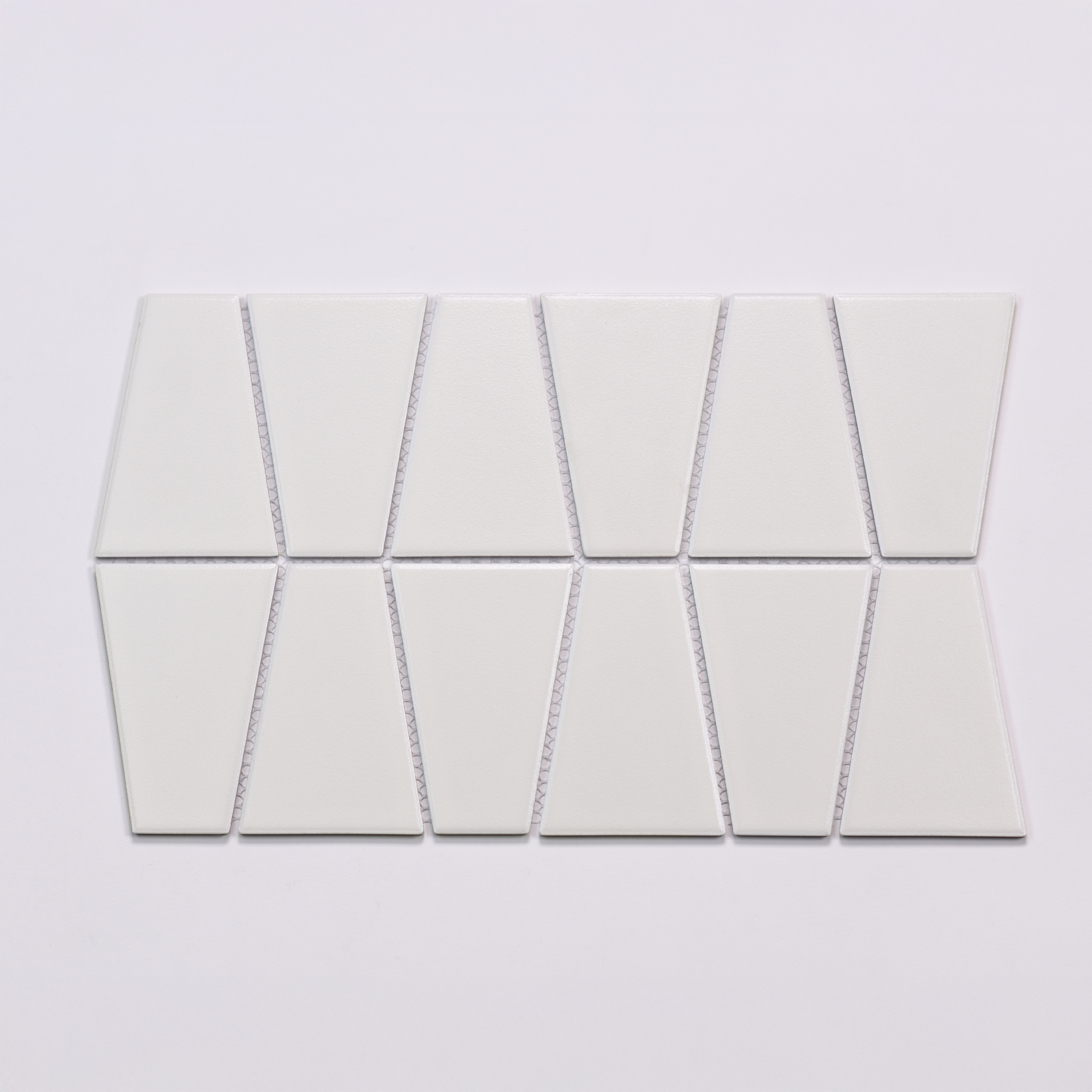 Marin Trapezoid Matte Porcelain Mosaic in Pearl White | Bedrosians